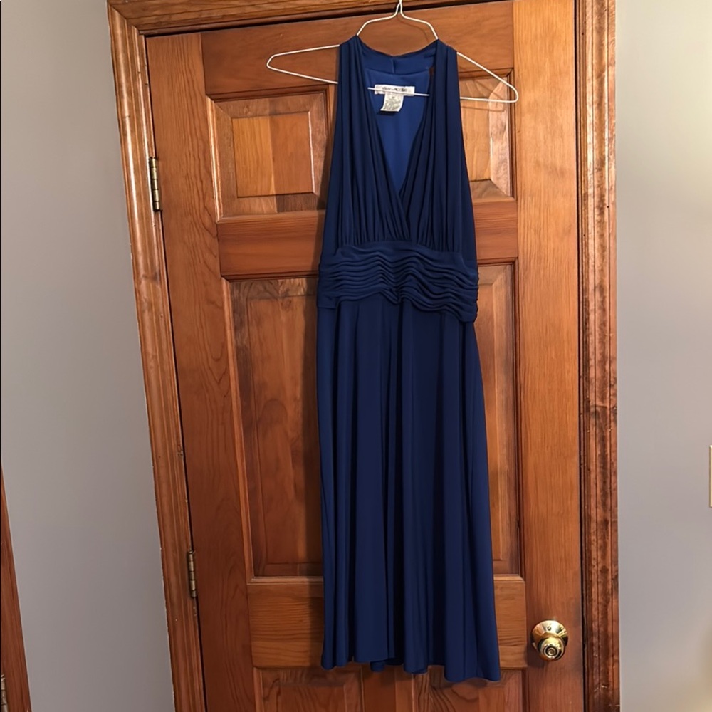 Elegant Blue Halter Dress